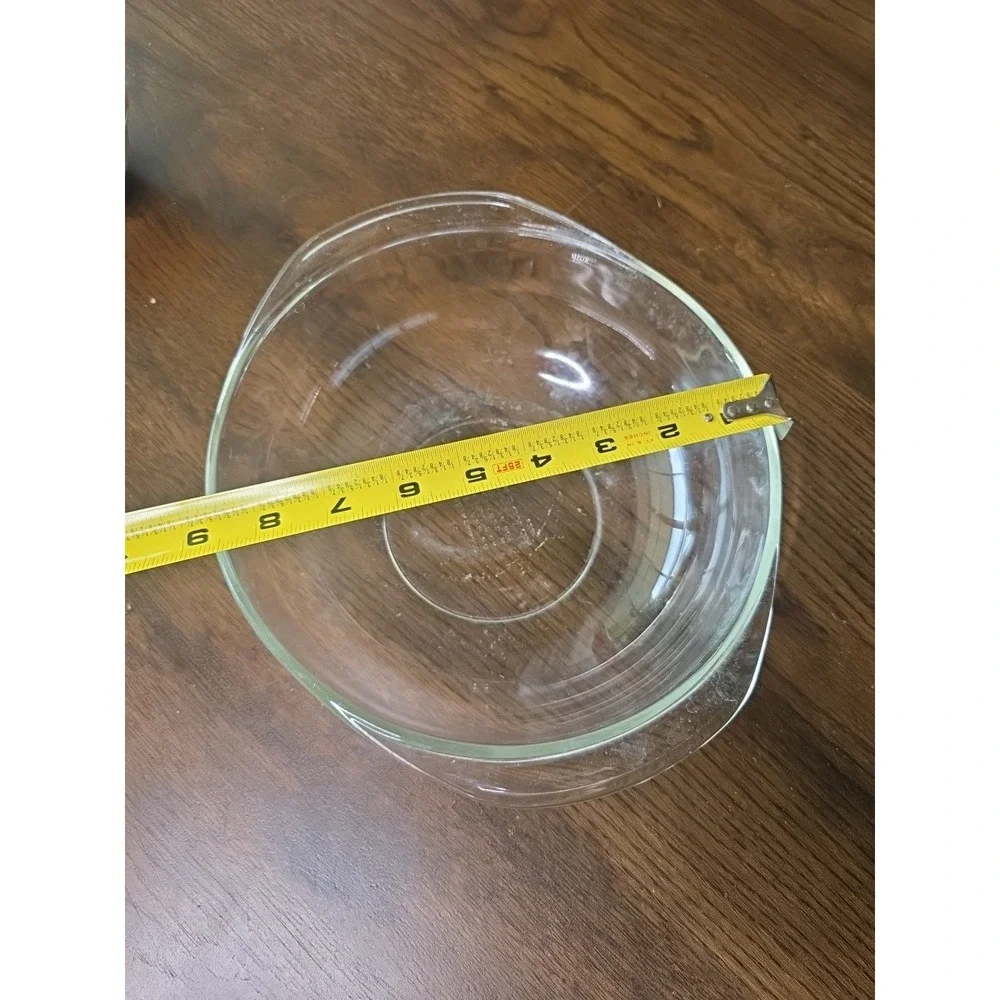 Vintage Pyrex #024‎ Clear Glass 2 Qt. Round 8 1/2